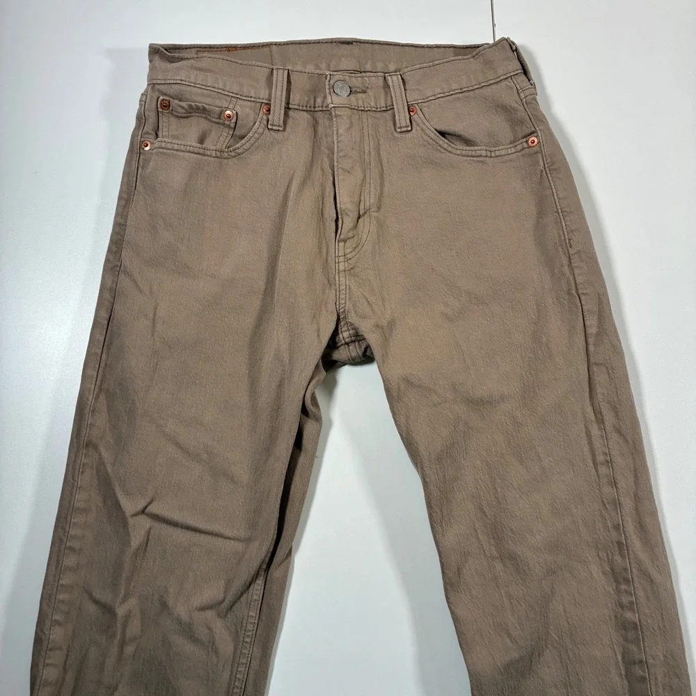 Levi's 505 Regular Fit Jeans 29x32 Tan Khaki Straight Leg Denim